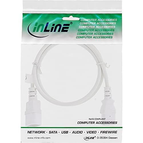 InLine® kylmälaitteen jatke, C13 - C14, valkoinen, 0,75 m