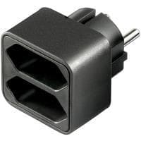 Wentronic Goobay Euro monisovitin, musta - 2x Euro-pistoke (51002)