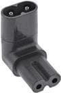 INLINE - Sovitin virtaliittimelle - IEC 60320 C8 yläkulma IEC 60320 C7 alaskulma - 2,5 A - musta