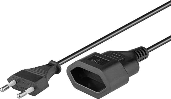 Goobay Euro Power Supply forlængerkabel - Sort - 5 Meter
