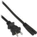 InLine - Strømledning - NEMA 1-15 (M) til IEC 60320 C7 2,5A - 1,8 m - Sort - Kina (16654T)