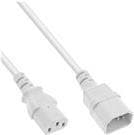 InLine - Strømforsyning forlængerkabel - IEC 60320 C13 til IEC 60320 C14 2,0m - hvid (16502W)