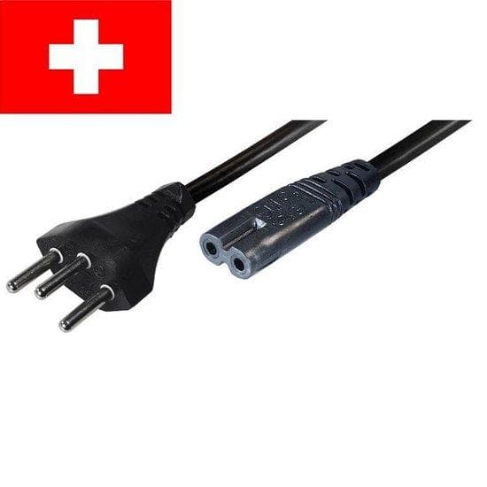 InLine - Strømledning - Eurostik (M) til IEC 60320 C7 - AC 250V - 2,5A - 1,8m - Sort - Schweiz (16654Q)