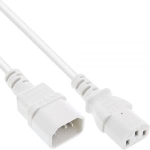InLine - Forlængerkabel til strømforsyning - IEC 60320 C13 til IEC 60320 C14 - 1,0 m - hvid (16631W)