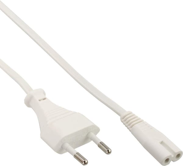 InLine - netledning - Europlug (S) til IEC 60320 C7 - 30 cm - hvid (16603W)
