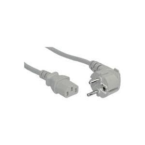 INLINE - Strømkabel - CEE 7/7 (M) til IEC 60320 C13 - 1,5 m - 90° stik - Grå