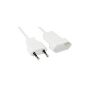 InLine® Euro forlænger, Euro stik til Euro kobling, hvid, 2m (16682W)