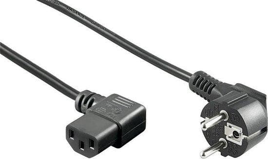InLine - Strømkabel - CEE 7/7 (S) Vinklet til IEC 60320 C13 Venstrevinklet - 3,0m - Sort (16752D)