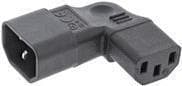 INLINE - Adapter til strømstik - IEC 60320 C14 venstrevinklet til IEC 60320 C13 retvinklet - 10 A - Sort