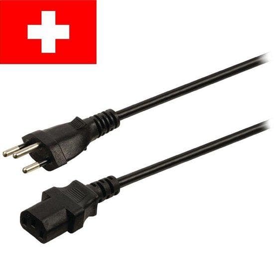 InLine - Strømkabel - SEV 1011 (S) til IEC 60320 C13 10 A - 50 cm - Sort - Schweiz (16650C)