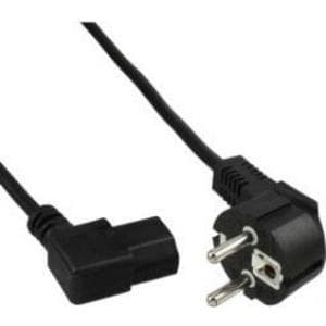 InLine - Strømkabel - CEE 7/7 (S) Vinklet til IEC 60320 C13 Venstrevinklet - 5,0m - Sort (16752E)