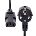 Pikkukuva 4 / 4: StarTech.com 1,0 m (3 jalkaa) tietokoneen virtajohto, 18 AWG, EU Schuko - C13 virtajohto, 10 A 250 V, musta vaihtovirtajohto, television/näytön virtaj