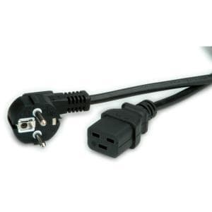 VÆRDI BACHMANN - Strømkabel - CEE 7/7 (SCHUKO) (M) til IEC 60320 C19 (W) - AC 250 V - 16 A - 3 m - Sort (19.99.1553)
