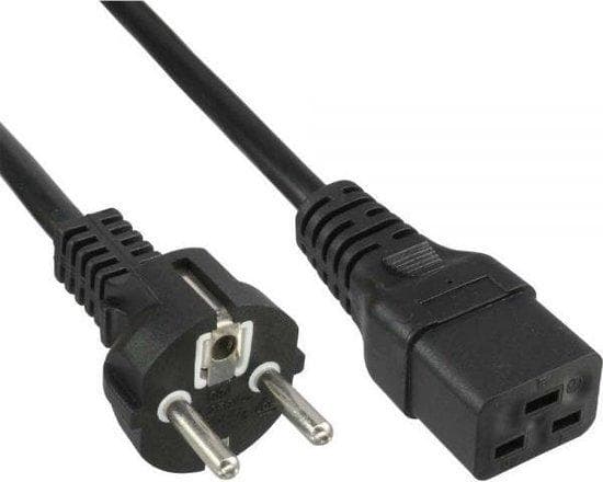 InLine - Strømkabel (250 VAC) - CEE 7/7 (SCHUKO) (M) - IEC 320 EN 60320 C19 16A - 5,0 m - Sort (16658G)