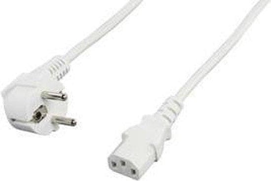 InLine - strømledning - CEE 7/7 (SCHUKO) (M) - IEC 320 EN 60320 C14 - 3,0m - 90 graders stik - hvid (16649W)