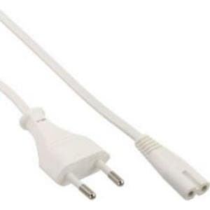 InLine - strömkabel - Europlug (M) till IEC 60320 C7 - 2,0m - vit (16602W)