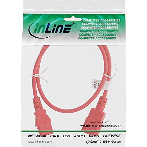 InLine® kold enhedsforlænger, C13 til C14, rød, 1,5m