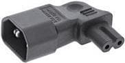 INLINE - Adapter til strømstik - IEC 60320 C14 venstrevinklet til IEC 60320 C7 retvinklet - 2,5 A - Sort