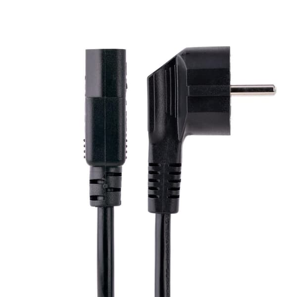 StarTech.com 3 m (10 fod) computerstrømledning, 18AWG, EU Schuko til C13 strømledning, 10A 250V, sort erstatnings vekselstrømsledning, TV/monitor strø