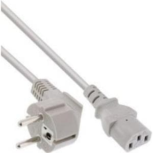 InLine - Strømledning - CEE 7/7 (S) vinklet til IEC 60320 C13 - 50 cm - Grå (16650G)