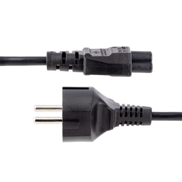 StarTech.com 3 m (10 jalkaa) kannettavan tietokoneen virtajohto, EU Schuko to C5, 2.5A 250V, 18AWG, kannettavan/kannettavaan tietokoneen vaihtovirtajo