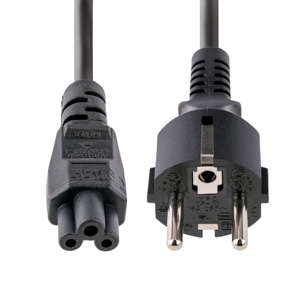 StarTech.com 3 m (10 jalkaa) kannettavan tietokoneen virtajohto, EU Schuko to C5, 2.5A 250V, 18AWG, kannettavan/kannettavaan tietokoneen vaihtovirtajo