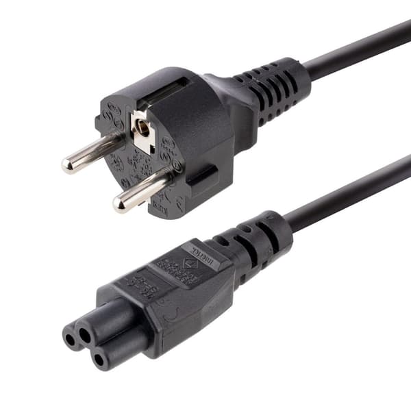 StarTech.com 3 m (10 jalkaa) kannettavan tietokoneen virtajohto, EU Schuko to C5, 2.5A 250V, 18AWG, kannettavan/kannettavaan tietokoneen vaihtovirtajo