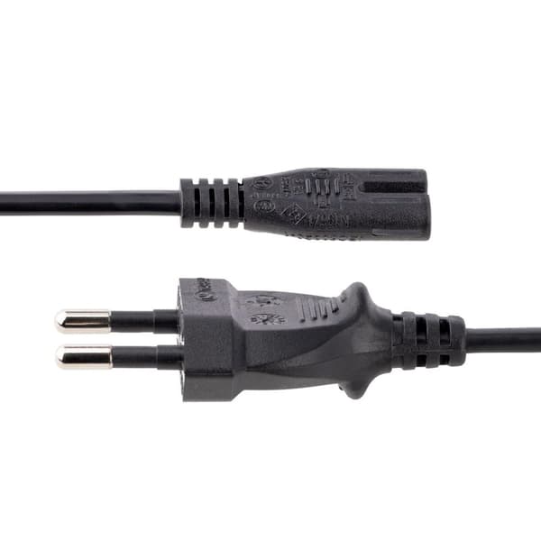 StarTech.com 3m (10ft) bærbar strømledning, EU-stik til C7, 2,5A 250V, 18AWG, udskiftning af vekselstrømsledning til bærbar/bærbar computer, ledning t
