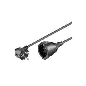 Wentronic goobay - Strømforsyningsforlængerkabel - CEE 7/7 (M) vinklet til CEE 7/4 (W) - AC 250 V - 10 A - 2 m - Sort (94700)