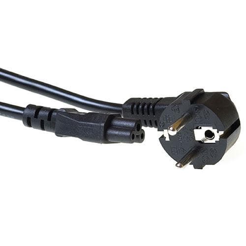 ACT netstik CEE7/7 han (vinklet) - C5 sort 5,00 m. Længde: 5 m Strømkabel schuko-c5 bk 5,00m (AK5163)