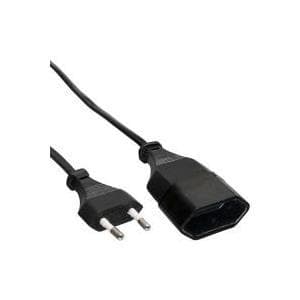 InLine® Euro forlænger, Euro stik til Euro kobling, sort, 2m (16682S)
