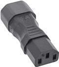 INLINE - Adapter för strömkontakt - IEC 60320 C14 till IEC 60320 C13 - 10 A - Svart