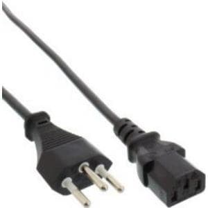 InLine - Virtajohto - SEV 1011 (M) IEC 60320 C13 10A - 5,0 m - Musta - Sveitsi (16655R)