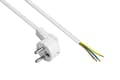 Miniatyrbillede 1 af 4: Strømlednings beskyttende kontaktstik type E+F (CEE 7/7, vinklet) til afisolerede ender, hvid, 1,00 mm², 3 m, Good Connections® (P0185-W030)