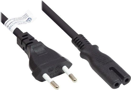 Euro-netledning Euro-stik Type C (lige) til C7/Euro 8-stik (lige), sort, 0,75 mm², 1,5 m, Good Connections® (P0370-S015)