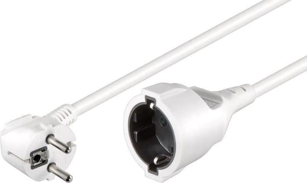 Bachmann Jordet strømforlængerkabel med vinklet stik - 3x 1,50 mm / hvid - 15 meter