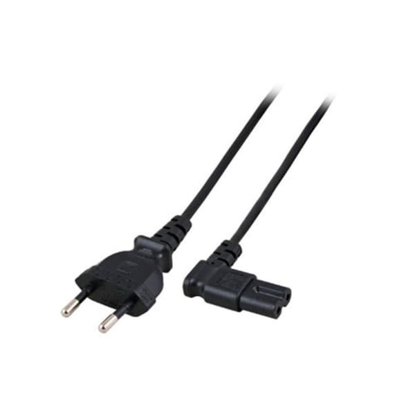 ACT Powercord Euro han - C7 hun (vinklet venstre/højre) sort 1 m (AK5420)