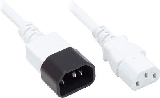 Wentronic Goobay - Strømkabel - IEC 60320 C13 til IEC 60320 C14 - AC 250 V - 10 A - 3,0 m - hvid (97585)