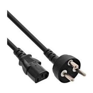 InLine - Strømledning - Afsnit 107-2-D1 til IEC 60320 C7 (S) 10A - 3,0m - Sort - Danmark (16653K)
