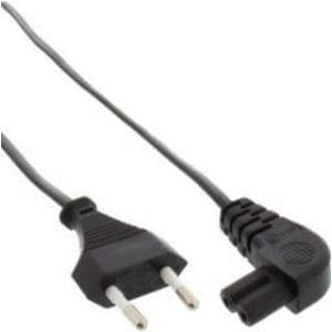 InLine - Virtajohto - Euroliitin (M) IEC 60320 C7:lle Kulma - 10,0 m - Musta (16754D)