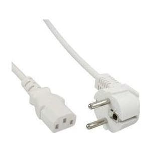 INLINE - strømkabel - CEE 7/7 (S) vinklet til IEC 60320 C13 - 1 m - hvid