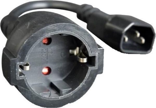 Cablexpert UPS-virtakaapeli suoralla C14-pistokkeella ja suoralla CEE 7/3 -pistokkeella - 3x 0,75 mm / musta - 0,15 metriä