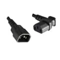 Miniatyrbillede 1 af 2: MicroConnect - Strømforlængerkabel - IEC 60320 C13 vinklet til IEC 60320 C14 - 1,8 m - Sort