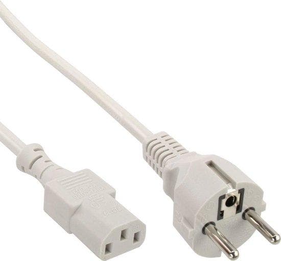 InLine - Strømledning - CEE 7/7 (S) Lige til IEC 60320 C13 - 5,0 m - Støbt - Grå (16647D)