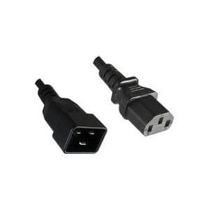 MicroConnect - Virtalähteen jatkokaapeli - IEC 60320 C20 - IEC 60320 C13 - AC 230V - 2m - Musta