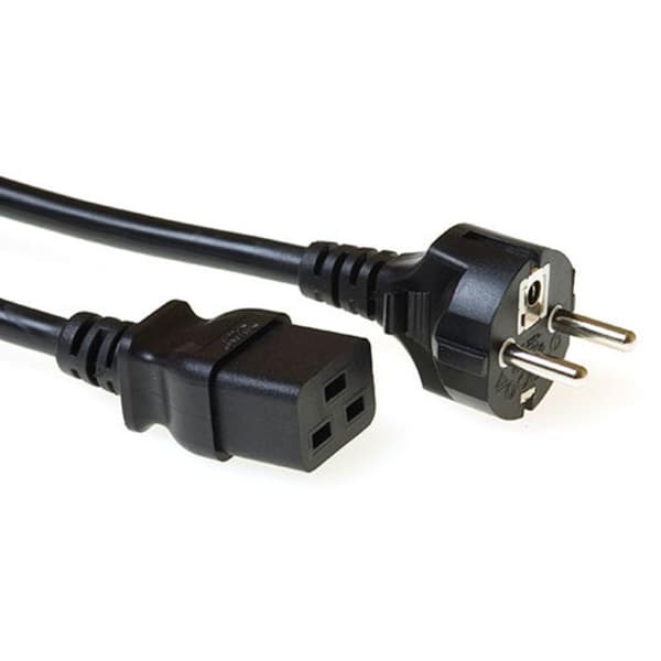 ACT netstik CEE 7/7 han (lige) - C19 sort 0,5 m (AK5410)