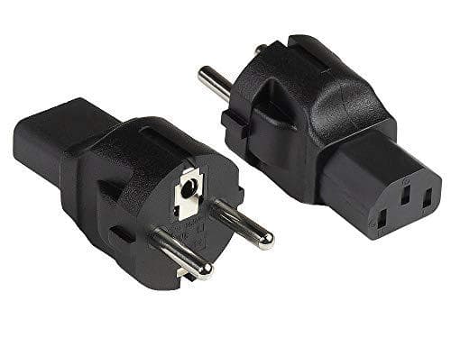 Gode forbindelser strømadapter beskyttelseskontaktstik type E+F (CEE 7/7, lige) til IEC-stik C13 (lige) - netadapter / stikkontakt / netkabeladapter -