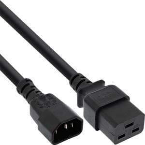 InLine - Virtajohto - IEC 60320 C14 - IEC 60320 C19 - 10A - 3,0 m - Musta (16659H)