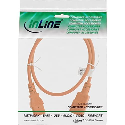 InLine® cold device extension, C13 til C14, orange, 0,5m