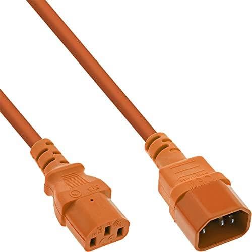 InLine® cold device extension, C13 til C14, orange, 0,5m